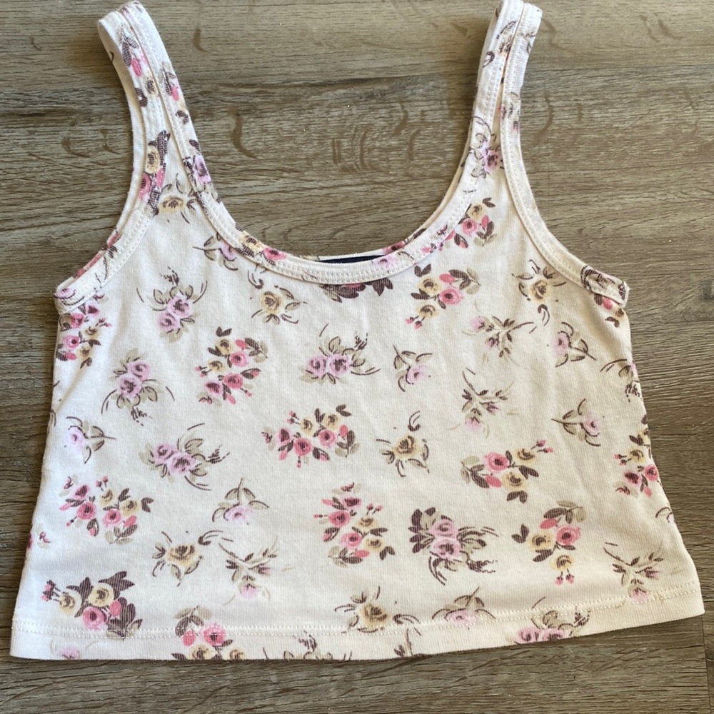 Brandy Melville Rare Floral Top Cropped One Size